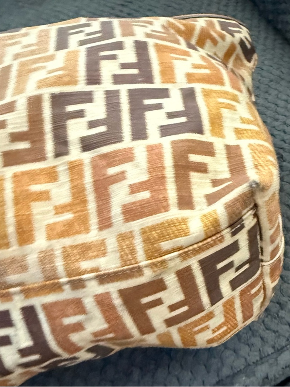 Fendi Tan & Brown FF Logo Tote Bag - Picture 3 of 16